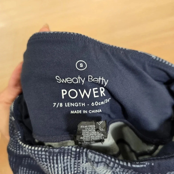 Sweaty Betty Zero Gravity 7/8 Leggings Blue Grid Print Size Small - Picture 8 of 10